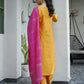 Silk Blend Embroidered Straight Kurta with Pant & Dupatta
