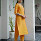 Silk Blend Embroidered Straight Kurta with Pant & Dupatta