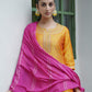 Silk Blend Embroidered Straight Kurta with Pant & Dupatta