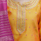 Silk Blend Embroidered Straight Kurta with Pant & Dupatta