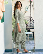 Viscose Rayon Floral Print Straight 3 Piece Kurta Set