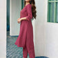 Silk Blend Dyed, Sequence Embroidery Work and Lace Straight Kurta with Pant & Dupatta