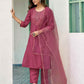Silk Blend Dyed, Sequence Embroidery Work and Lace Straight Kurta with Pant & Dupatta