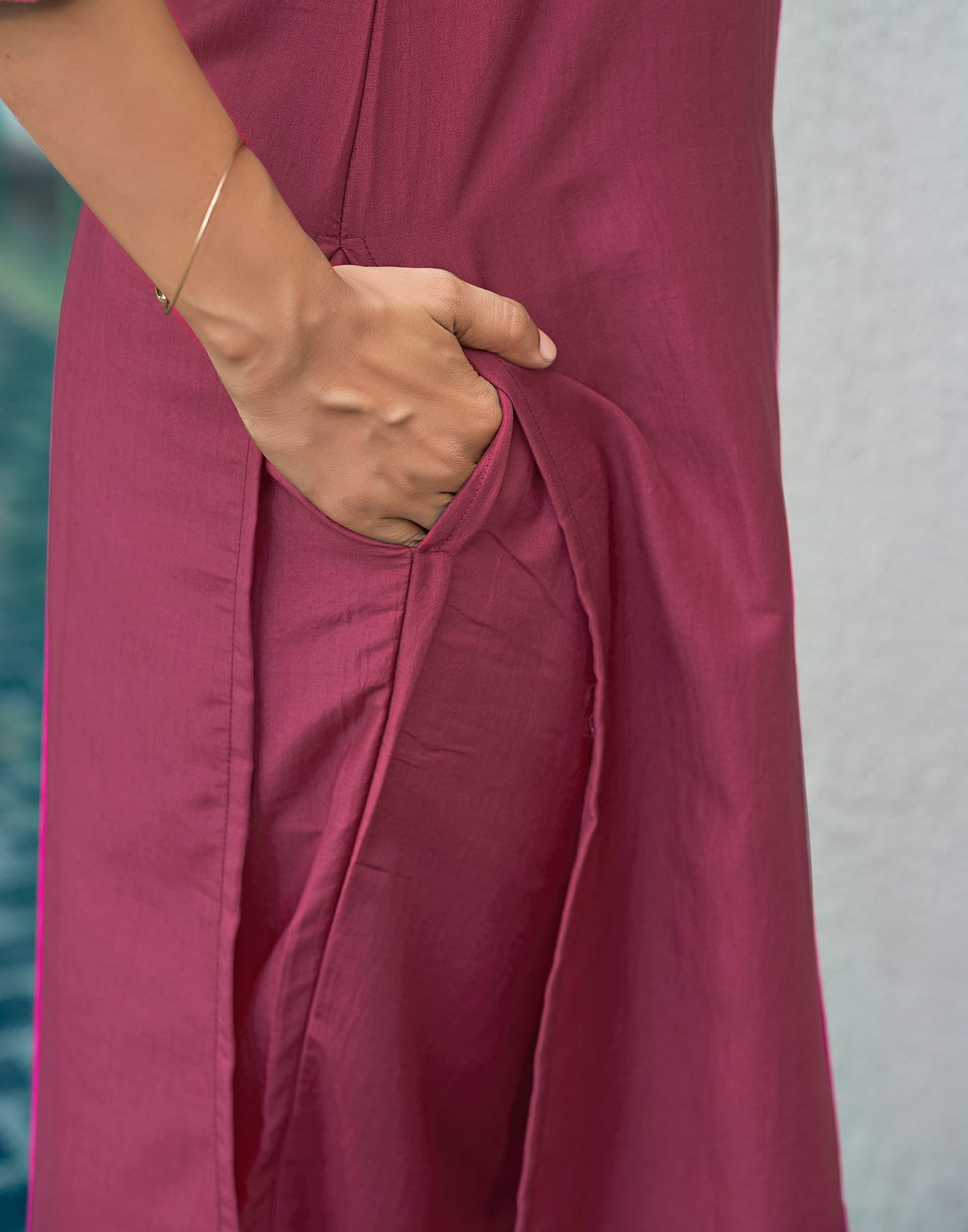 Silk Blend Dyed, Sequence Embroidery Work and Lace Straight Kurta with Pant & Dupatta