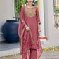 Silk Blend Sequence and Embroidery Work Straight Kurta with Pant & Dupatta