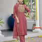 Silk Blend Sequence and Embroidery Work Straight Kurta with Pant & Dupatta