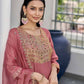 Silk Blend Sequence and Embroidery Work Straight Kurta with Pant & Dupatta