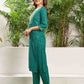 Cotton Blend Embroidery and Lace Straight Kurta with Pant & Dupatta