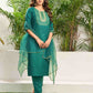Cotton Blend Embroidery and Lace Straight Kurta with Pant & Dupatta