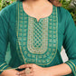Cotton Blend Embroidery and Lace Straight Kurta with Pant & Dupatta