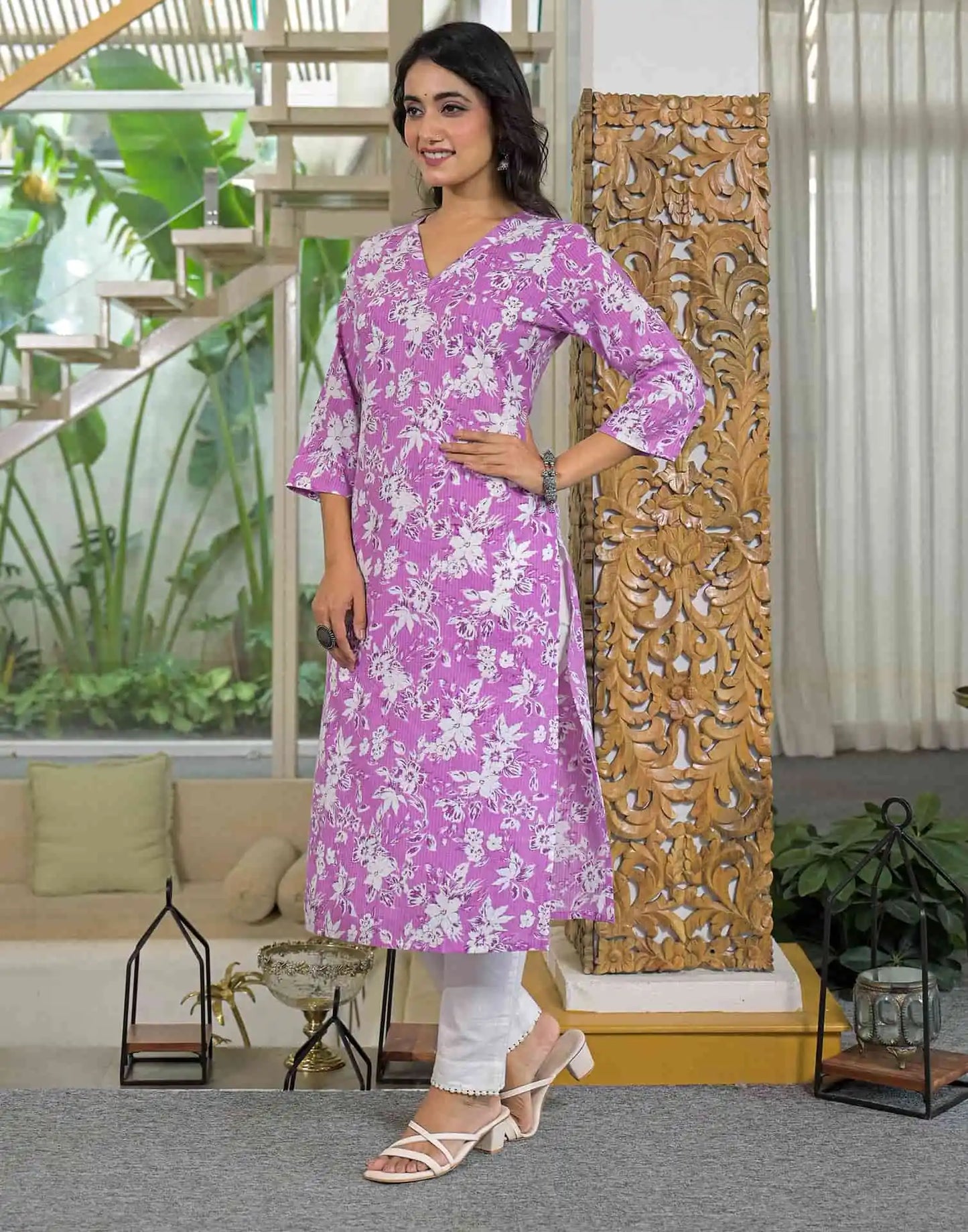 Cotton Printed Straight Kurti