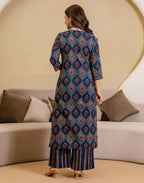 Skylee Viscose Rayon Printed Straight 3 Piece Kurta Set For Woman