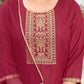 Cotton Blend Sequence Embroidery Work and Embroidered Lace Straight Kurta with Pant & Dupatta