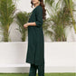 Silk Blend Dyed, Sequence Work and Lace Straight Kurta with Pant & Dupatta