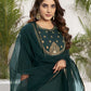 Silk Blend Dyed, Sequence Work and Lace Straight Kurta with Pant & Dupatta