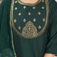 Silk Blend Dyed, Sequence Work and Lace Straight Kurta with Pant & Dupatta