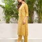 Cotton Blend Foil Printed and Gota Lace Straight Kurta with Pant & Dupatta