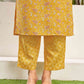 Cotton Blend Foil Printed and Gota Lace Straight Kurta with Pant & Dupatta