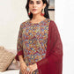 Crepe Printed Straight Kurta with Pant & Dupatta