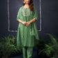 Silk Blend Embroidered Straight Kurta with Pant & Dupatta