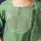 Silk Blend Embroidered Straight Kurta with Pant & Dupatta