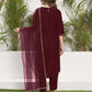 Silk Blend Dyed, Embroidery and Gota Lace Straight Kurta with Pant & Dupatta