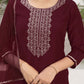 Silk Blend Dyed, Embroidery and Gota Lace Straight Kurta with Pant & Dupatta
