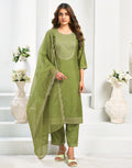 Viscose Embroidered Straight 3 Piece Kurta Set