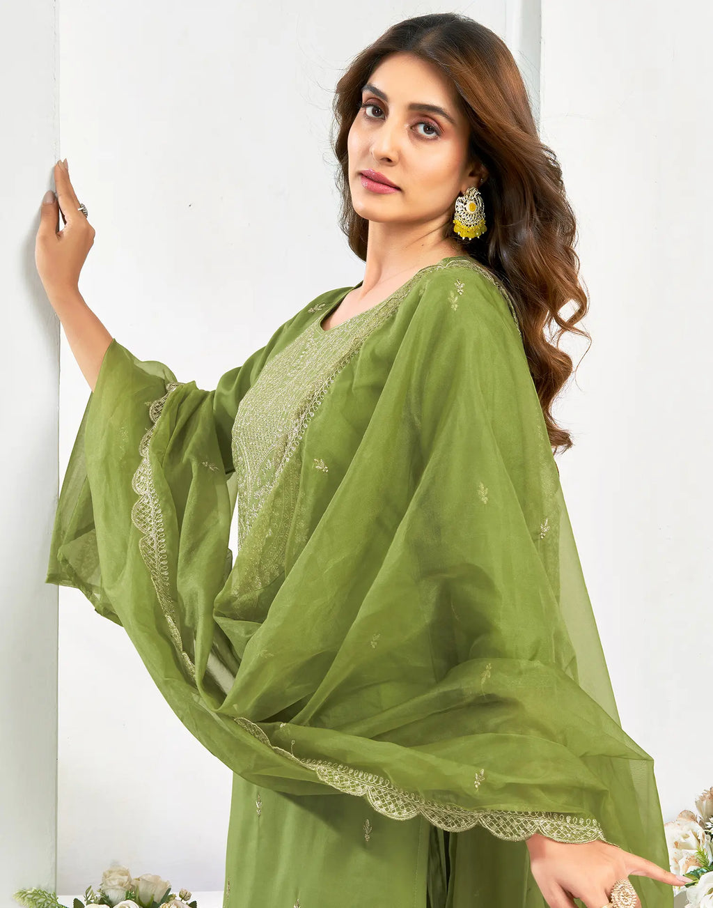 Viscose Embroidered Straight 3 Piece Kurta Set