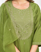 Viscose Embroidered Straight 3 Piece Kurta Set