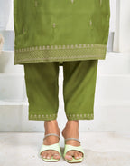 Viscose Embroidered Straight 3 Piece Kurta Set