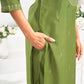 Chanderi Dyed, Embroidery and Embroidery Lace Straight Kurta with Pant & Dupatta