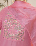 Poly Chinnon Embroidered Straight 3 Piece Kurta Set