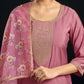 Chanderi Dyed, Sequence and Embroidery Work Straight Kurta with Pant & Dupatta