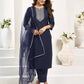 Cotton Blend Sequence, Embroidery Work and Gota Lace Straight Kurta with Pant & Dupatta