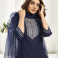 Cotton Blend Sequence, Embroidery Work and Gota Lace Straight Kurta with Pant & Dupatta