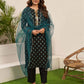 Rayon Blend Printed Straight Kurta with Pant & Dupatta