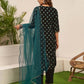 Rayon Blend Printed Straight Kurta with Pant & Dupatta