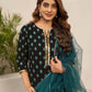 Rayon Blend Printed Straight Kurta with Pant & Dupatta