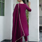 Silk Sequence Straight Kurta with Pant & Dupatta