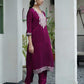 Silk Sequence Straight Kurta with Pant & Dupatta