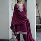 Silk Sequence Straight Kurta with Pant & Dupatta
