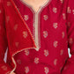 Silk Blend Dyed, Foil Print and Lace Straight Kurta with Pant & Dupatta