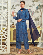 Rayon blend Printed Straight 3 Piece Kurta Set