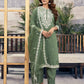 Silk Blend Sequence Embrodery Straight Kurta with Pant & Dupatta