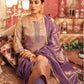 Dusty Purple Silk Plain V Neck 3/4 Sleeve Straight Kurta Set With Pant & Dupatta