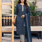 Cotton Floral Printed A-Line Kurta with Pant & Dupatta