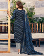 Cotton Blend Floral Print Straight 3 Piece Kurta Set