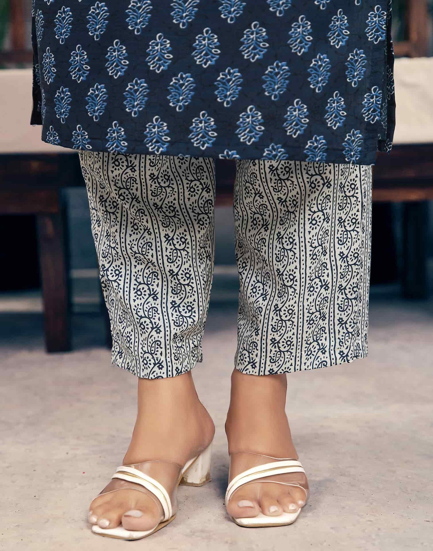Cotton Floral Printed A-Line Kurta with Pant & Dupatta