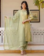 Jacquard Woven Straight 3 Piece Kurta Set